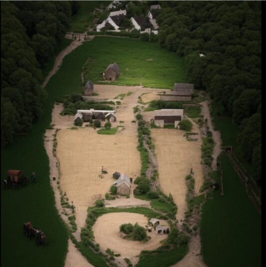 me -- village farm superimposed